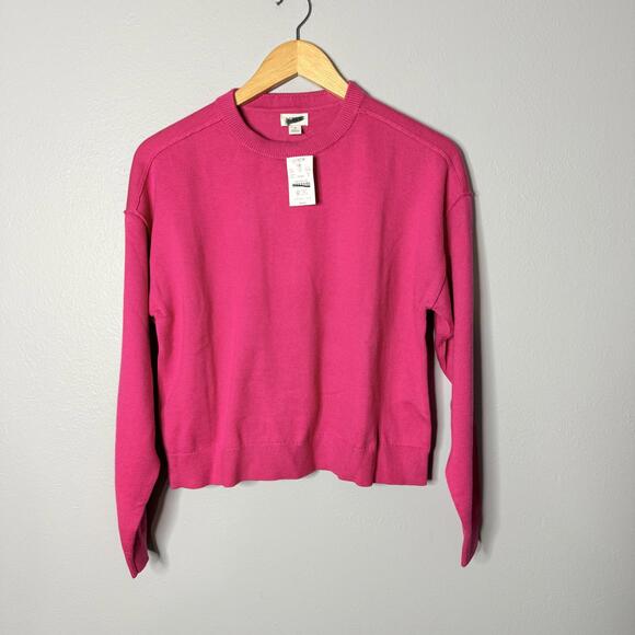 J.Crew Drop-shoulder pullover sweater Sweet Fuchsia Small‎ - Picture 2 of 4